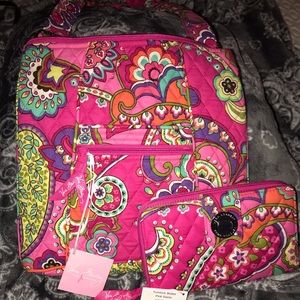 NWT Vera Bradley Hipster Pink Swirls Crossbody and turn lock Wallet